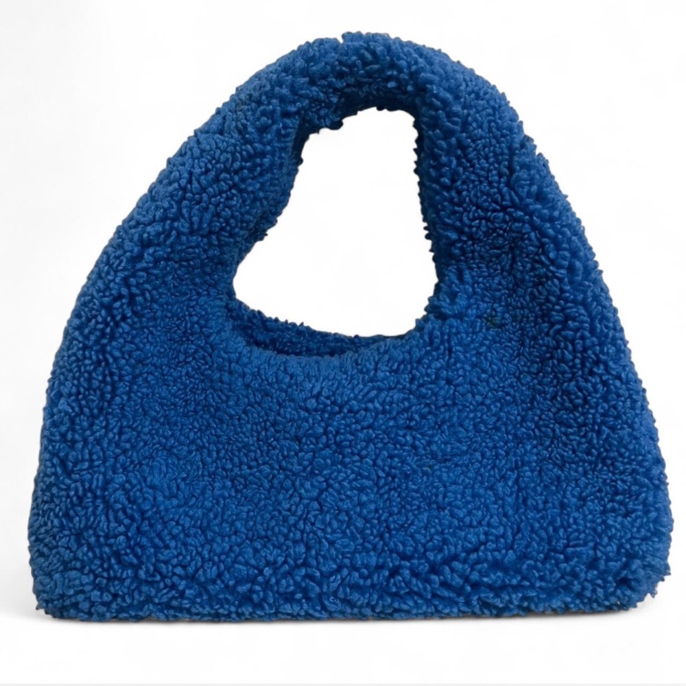 Mango Blue Teddy Shearling Bag